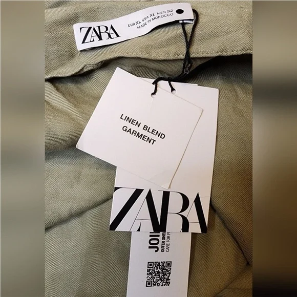 Zara Linen Khaki Green One shoulder dress! Brand New With Tags!! - Picture 5 of 5